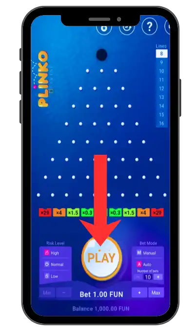 Mit der Play-Taste starten